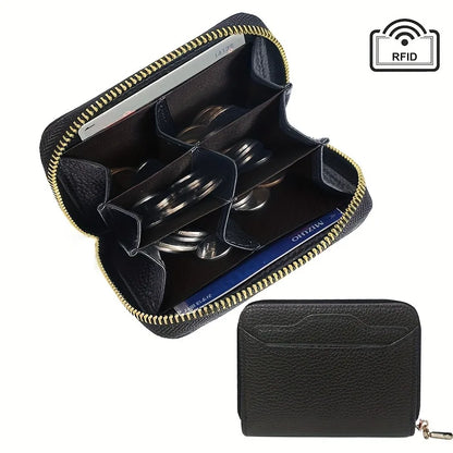 Mini Credit Card Wallet ID Card Holder, Unisex Small Wallet, Thin Zippered Short Coin Purse