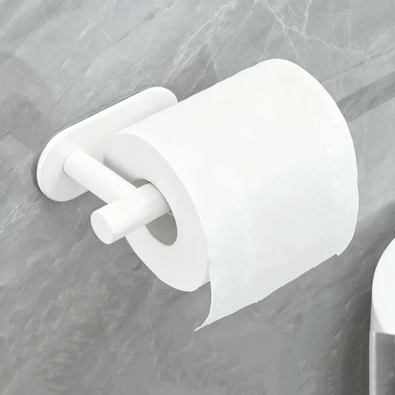 Self Adhesive Towel Rack, Wall Mounted Bathroom Supplies, Bathroom Towel Rack Hanger, Non Perforated Toilet Paper Holder