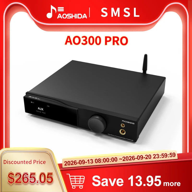 SMSL AO300 PRO Power Amplifier Headphone AMP Decoder MA5332MS MQA-CD Audio DAC XMOS XU-316 2.1 HIFI CS43131 Earphone Amplifier