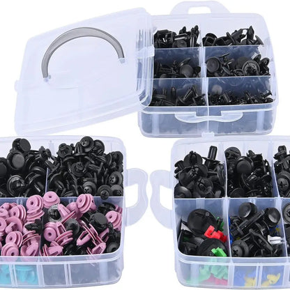 Auto Fastener Clips 680Pcs Car Body Push Retainer Pin Rivet Bumper Door Trim Panel Retainer Fastener Kit Auto Removal Tools