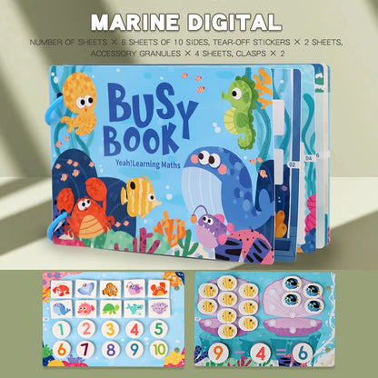 Montessori Baby Busy Book My First Quiet Book Paste Early Learning Education Toy for Toddlers Matching Game Toys for Kids Gifts