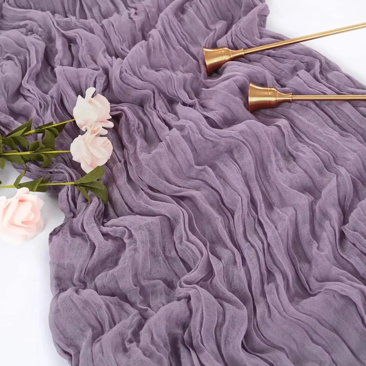 1PCS/6PCS 90*300CM Light Pink Cheesecloth Table Runner Boho Gauze Fabric Rustic Sheer Table Runners For Wedding Bridal Shower