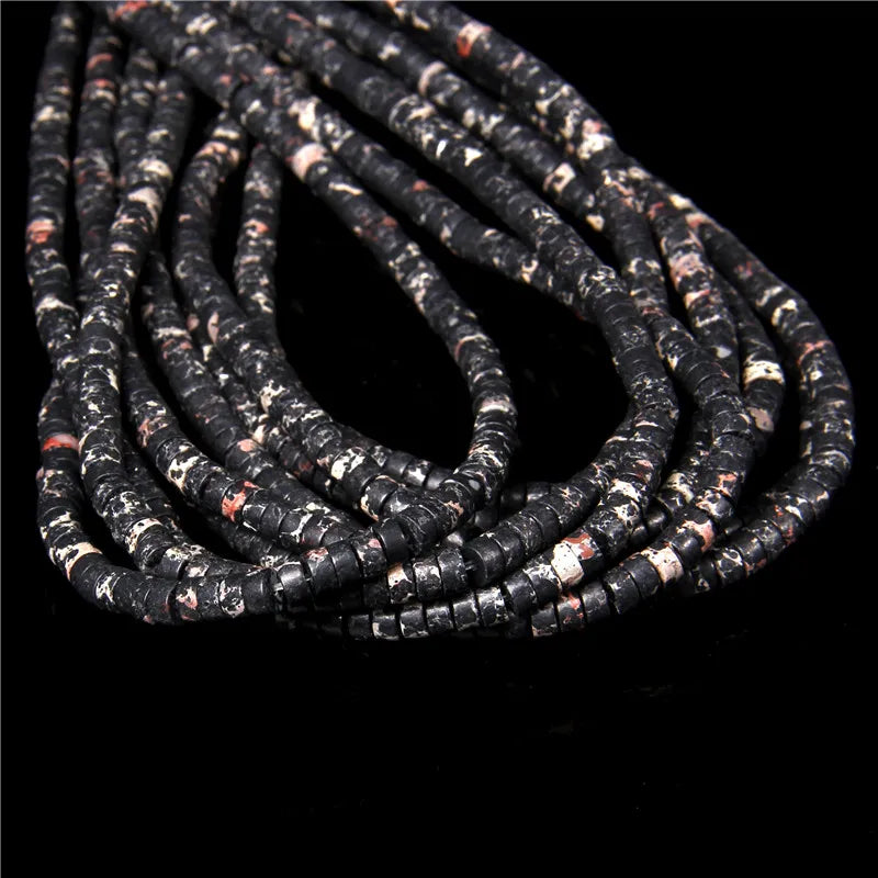 New Fashion Flat Disc Round Stone Bead 4x2MM Quartzs Imperial Agat Jaspers Loose Spacer Heishi Beads Jewelry Diy Accessories