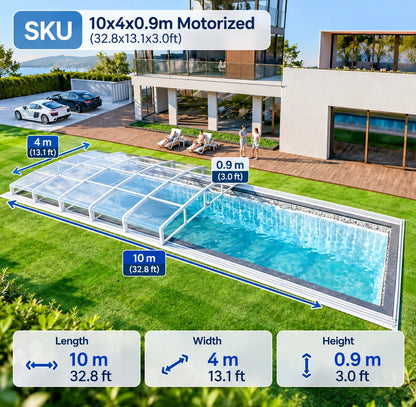 Any Size Custom Aluminum Telescopic Swimming Pool Cover Transparent Retractable Weatherproof Outdoor Backyard Garden Patio Shelt