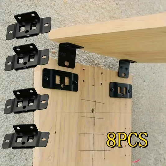 4 Pair Metal Fixing Buckle Two in One Insert Furniture Laminate L Shaped 90 Degree Connector Bracket Hardware Easy Install Home