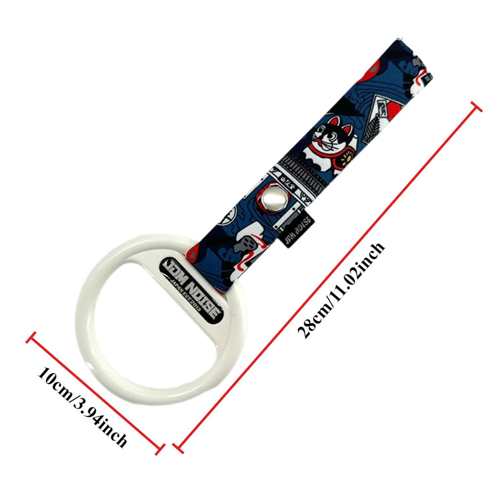 Japan Style Jdm Car Tsurikawa Lucky Cat Dragon Pattern Decorative Trailer Strap Universal Towing Accessory for Trailers