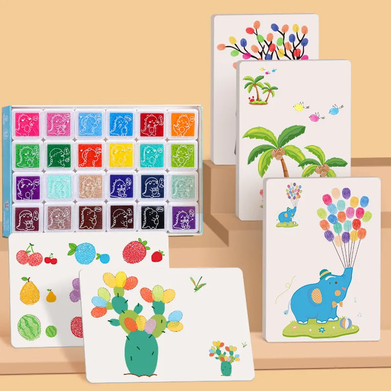 16/32PCS DIY Finger Painting Drawing Toys For Kids Creative Coloring Graffiti Doodle Montessori Educational Toys Gifts