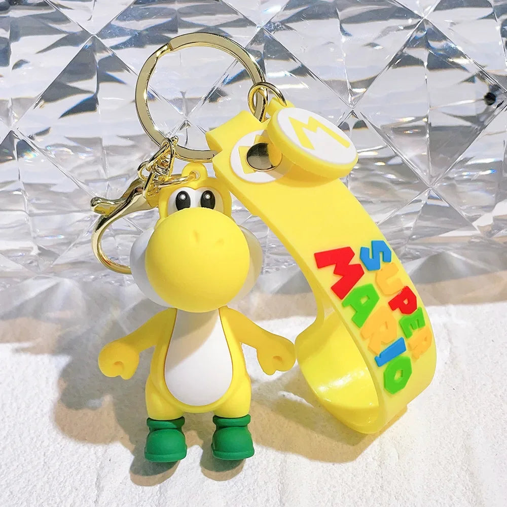 Mario Keychain Mario Bros Luigi Figure Toad Yoshi Bowser Action Figure Model Cartoon Bag Doll Pendant Toys Gift