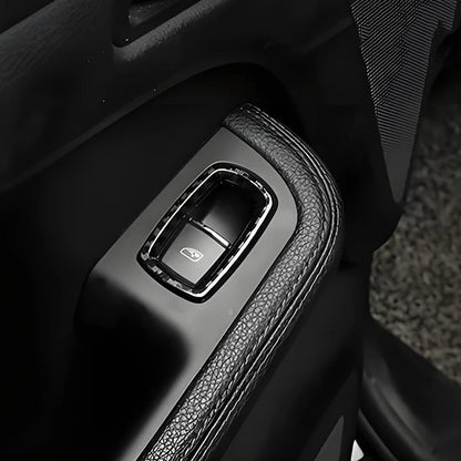 For Porsche Macan 2014-2025 Carbon Fiber Style Car Window Lifter Button Cover Trim Accessories