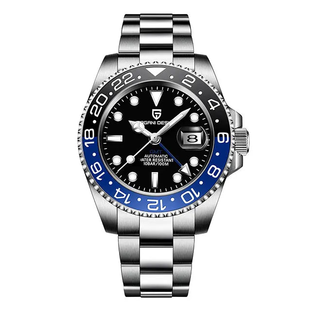 PAGANI DESIGN New GMT Men Watch Top Brand 40mm Mechanical Watch Sapphire Glass 100M Waterproof Automatic Wristwatch Reloj Hombre