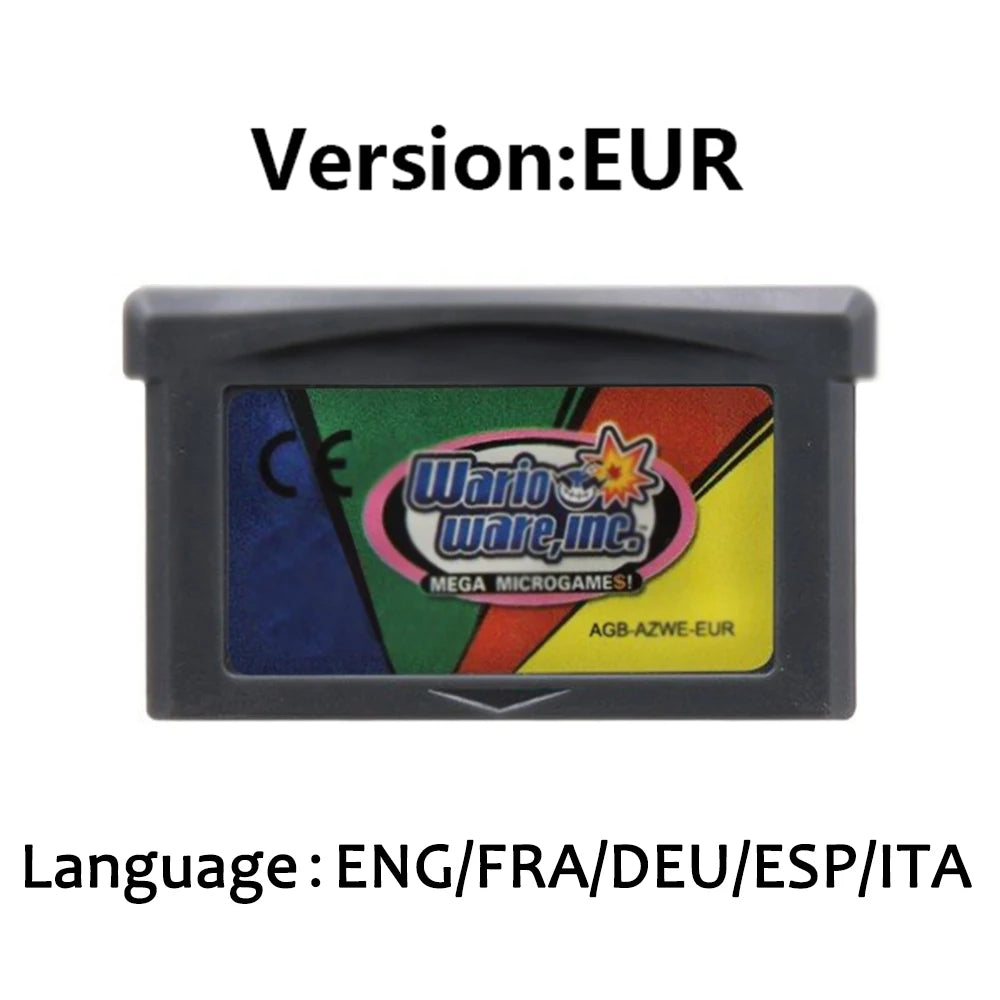 Mario GBA Games cards EUR USA Version GBA Game Cartridge 32 Bit Video Game Console Card Series Super  Wario Land4