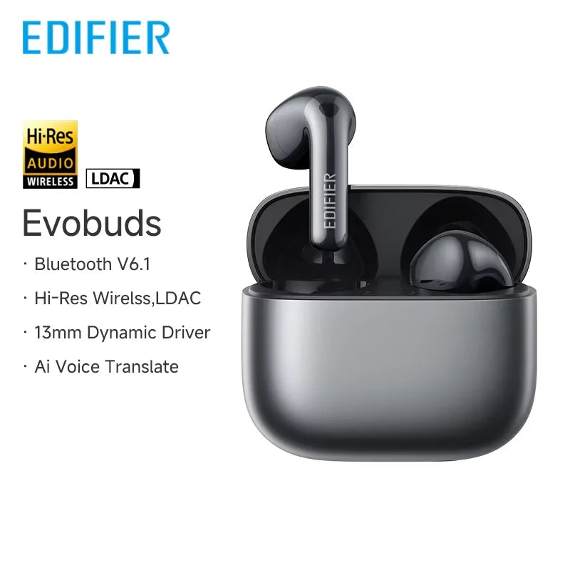 Edifier Evobuds True Wireless Earbuds Bluetooth Earphone with AI Voice Bluetooth 6.1 Hi-Res IP54 Translation Noise Cancelling