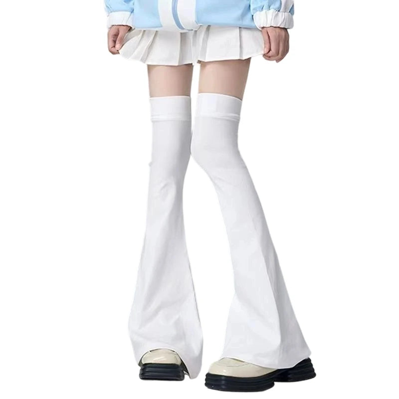 Leg Stockings Black White Gothic Lolita Over Knee High Sock Lolita Over Knee Leg Warmer Over The Knee Horn Shaped Cuffs