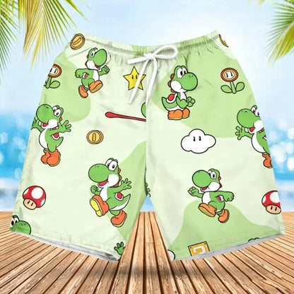 2026 Summer Men's Women's Quick-Drying Beach Shorts Luigi Yoshi Printed Shorts for Beach Swimming Pools Gyms and Outdoor Sport