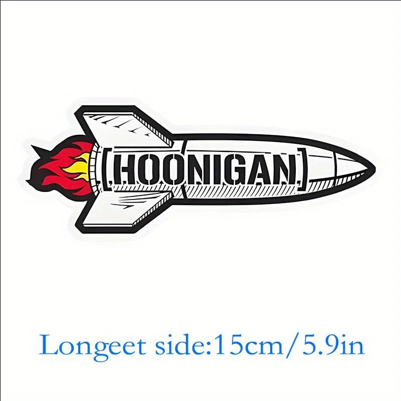 Waterproof Hoonigan Rocket Vinyl Decal, Universal Sticker for Helmet Bumper Laptop Car Truck Window Styling Decor