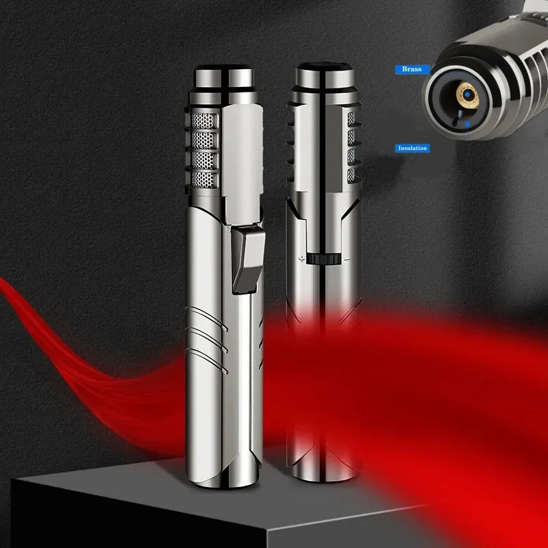 2025 new version 1800 ° spray gun gas lighter metal outdoor windproof blue strong flame spray gun jet lighter welding tool