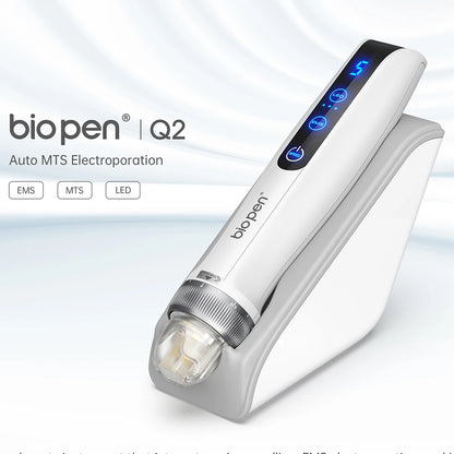 Best Microneedling Pen Bio Pen Q2 EMS Derma Pen With 2 pcs Automatic Serum needles gifts - Led Light Therapy Beauty Equipment