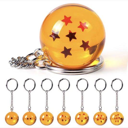 Dragon Ball Keychain 1-7 Dragon Ball Orange Small Pendant Wukong Creative Crystal Pendant Dragon Ball Figures Gift Small Gift