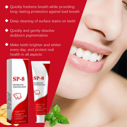 Sp-8 Probiotic Toothpaste Deep Cleaning Mint Fresh Breath Fresh Breath Dental Oral Hygiene Health Care Teeth Whiten Toothpaste