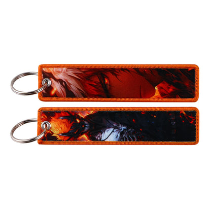 Cool Man Embroidery Key Fobs Keychains for Women Anime Key Tags Keyring Accessories Toys Gift