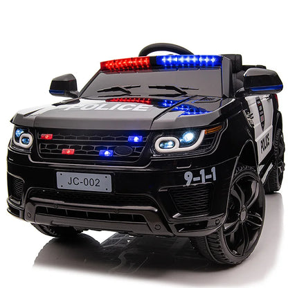 12V Load 30KG Big Size With Remote Control Children's Electric Four-wheel Rechargable Double Drive Toy Battery Police Music Car