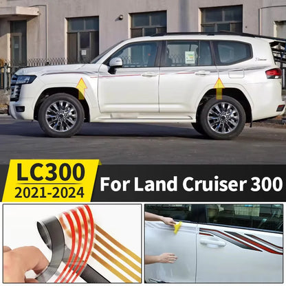 For Toyota Land Cruiser 300 LC300 2021-2027 Body Side Waist Line Decal Stripe Sticker Exterior Styling Upgrade Parts