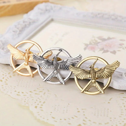 Jewelry mocking bird brooch badge