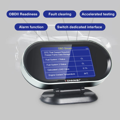2026 KONNWEI KW206 Car OBD2 HUD Digital Instrument Computer Intelligent OBD Speedometer Water Temperature Fuel Pressure Tester