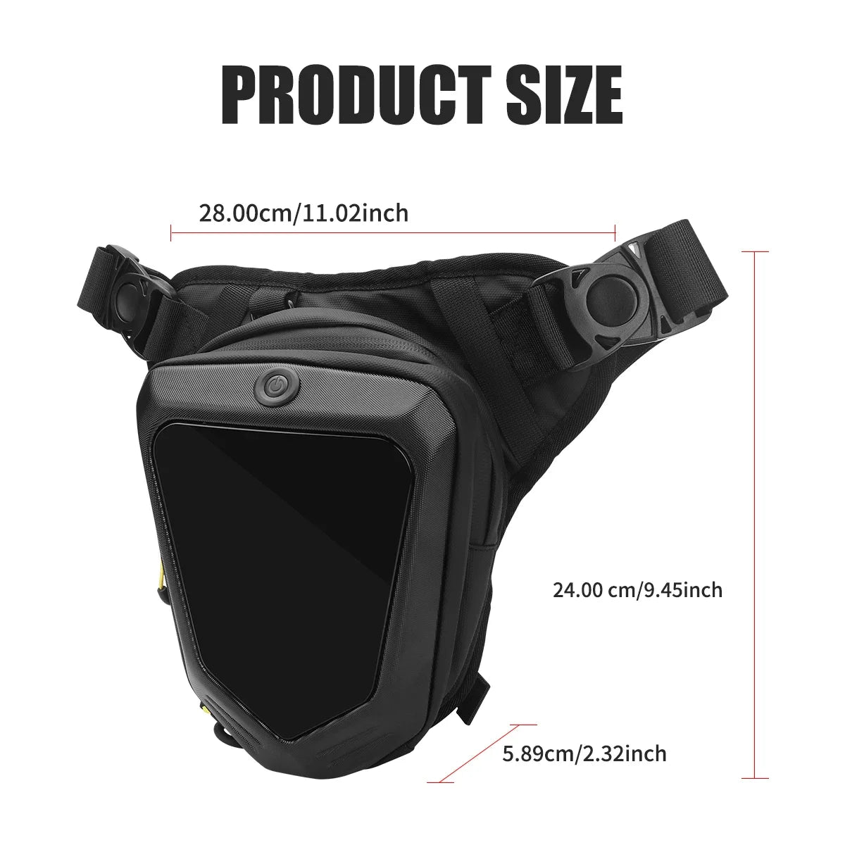 Smart LED Screen Riding Leg Bag Motorcycle Locomotive Multifunctional Waterproof Gaiters Crossbody Storage Travel Hiking Bag
