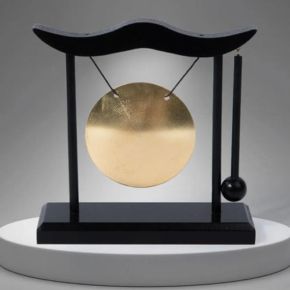 Relaxation Desktop Gong Fortune High Volume Copper Bell Wood Frame Meditation Feng Shui Metal Cymbals House Warming