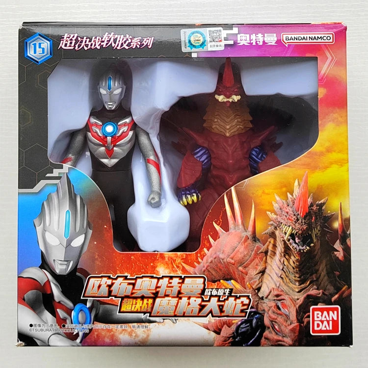 Bandai Original Ultraman TrigaTiga Galaxy Dynasel Vin Super Showdown Monster Golbadada Set Box Soft Plastic Doll Children's Gift