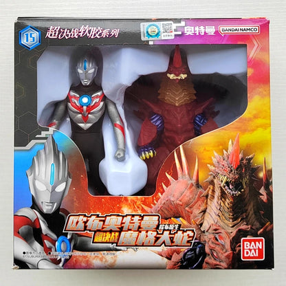 Bandai Original Ultraman TrigaTiga Galaxy Dynasel Vin Super Showdown Monster Golbadada Set Box Soft Plastic Doll Children's Gift