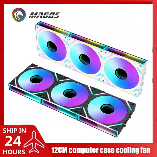 Uni Fan 120 RGB Infinity Mirror ARGB Lamp Effect 3 In 1 Cableless Forword / Reverse Blade MB AURA SYNC Silent Mute Case Cooler