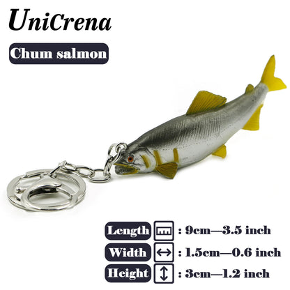 Fish Keychain Creative Handmade Fish Model Key Ring Trout/Snapper/Tuna/Salmon/Bass Keychain Fishing Themed Key Holder Accessory