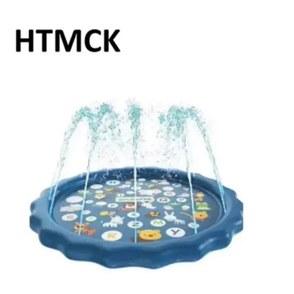 100/170cm Outdoor Kids Sprinkler Play Pad Mat Lawn Beach Letters Inflatable Water Pad Spray Water Games Mat Beach Cushion