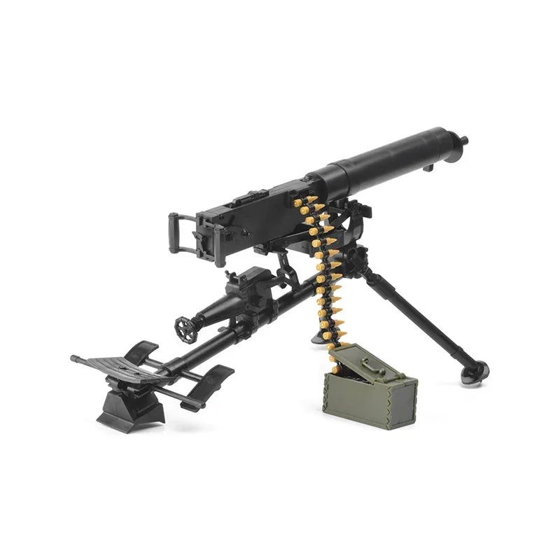 4D 1/6 MG08 Maxim Machine Gun Military Assembly Plastic Model Kit for Action Figure Puzzle Toy Weapon