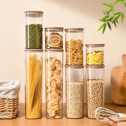 Storage Containers with Lids,Clear Food Jars Fits for Pantry,Coffee Bar,Airtight Canisters for Organizer Pasta,Sugar,Coffee Bean