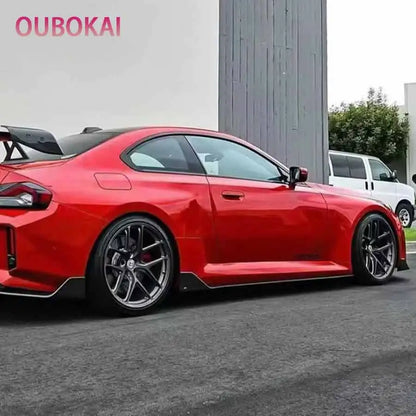 For BMW M2 G87 2022+ Carbon Fiber Side Skirt Side bumper Splitters Side skirts Cupwings Apron Side panel AD Car auto parts