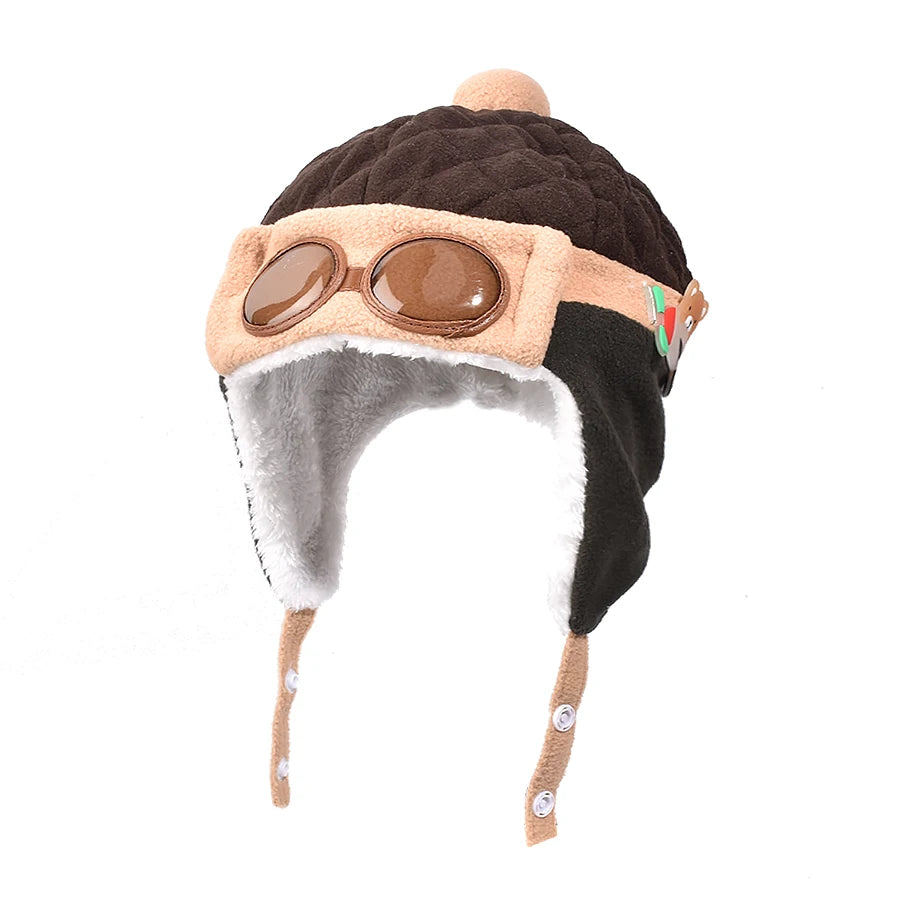 Winter Baby Ear Protection Hat Kids Cartoon Pilot's Hat Korean Version Classic Autumn Winter Boy Girl Baby Ear Protective Hat