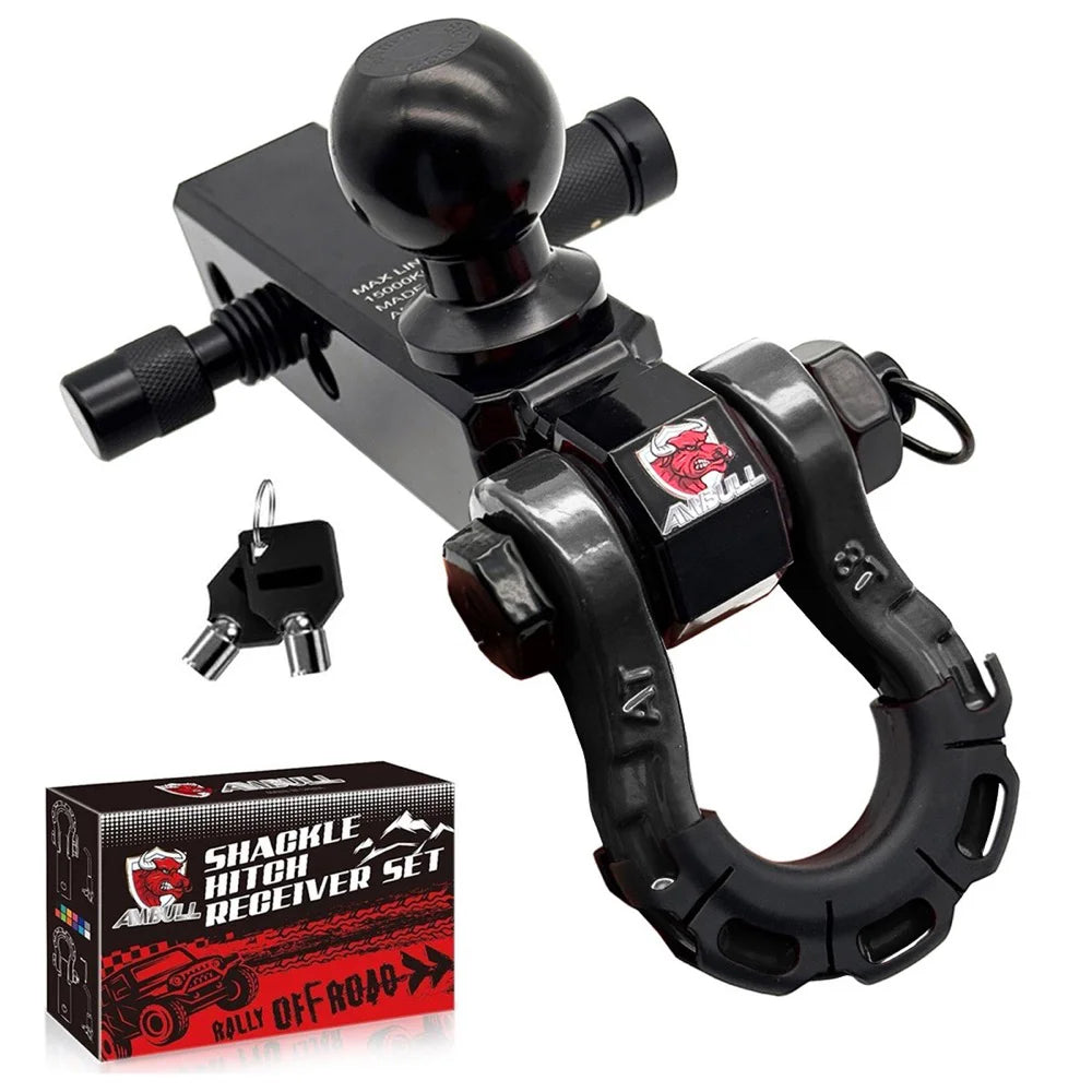 Trailer Hitch Receiver 3-Hole Trailer Hook 8T Tow Hook with Trailer Ball Mount with Fits for 2 inch Towing Kit for Trucks Jeeps