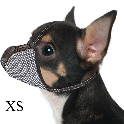 Soft Dog Muzzle for Small Large Dogs Mask Anti Biting Chewing Licking Breathable No Bark Mesh Printed Full Coverage Muzzles