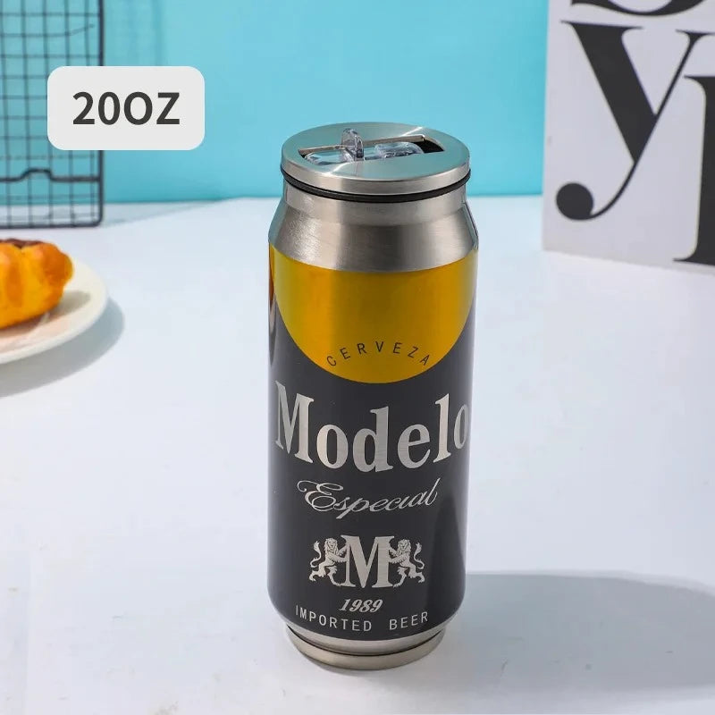500ML 304 Stainless Steel Beer Cup Car Thermos Cola Can Cafe Beer Bottle Laser Printing Botella De Acero Inoxidable
