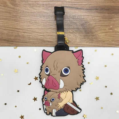 Popular "Demon Slayer" luggage tags, cartoon character design, flat mouth, easy to use, made of PVC