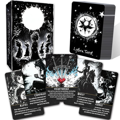 78 Lythra Tarot Card Set, Tarot Oracle Cards for Beginners, Spiritual Tools for Intuition, Emotional Insight and Inner Wisdom