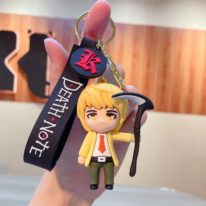Death Note Keychain Anime L Ryuuku Ryuk Key Rings 3D Doll Figure Key Buckles Props Bag Accessories Friends Gift