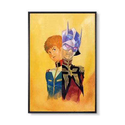 Gundam UC 0079 Frameless Canvas Print  Amuro RX-78 Poster Merchandise - Decorative Wall Art for Bedroom and Headboard