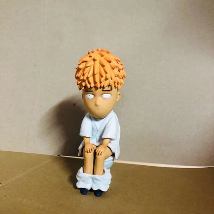 One Punch-Man Saitama Wc Bad Taste Ver. Pvc Action Figure  Funny Wig Toilet Collect Ornament Model Desktop Decoration Toy Gift