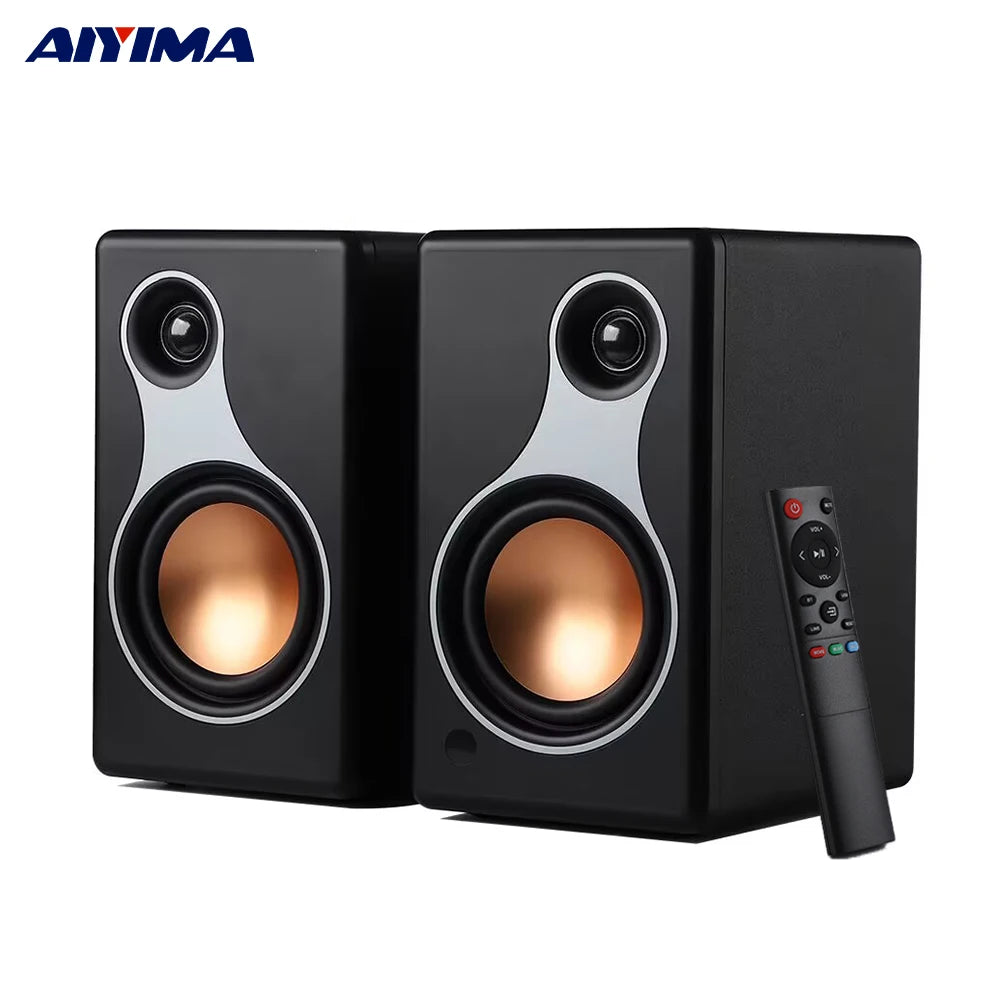 AIYIMA S500 Classic Bookshelf Speaker Bluetooth Wireless 120W Hifi Active Speakers For Home Computer Game Coaxial Optical RCA
