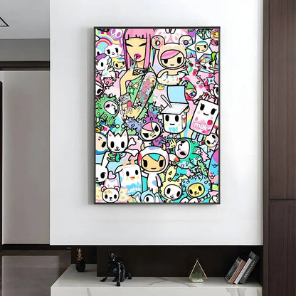 Kawaii T-Tokidoki Anime Poster HD art sticky wall waterproof home living room bedroom aesthetic decoration
