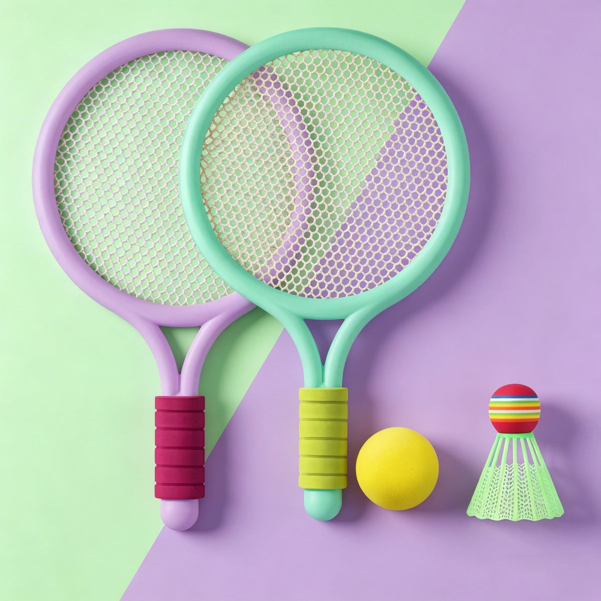 Children's badminton tennis racket exercise reaction ability beginners family outdoor beach tennis kindergarten baby parent-chil